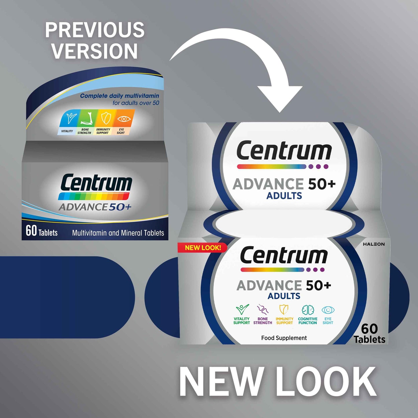 Centrum Advance 50+ Tablets Multivitamin & Mineral Supplements, with 24 essential nutrients, including vitamin D, C, Zinc, 60 ct