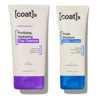 Coats Daily Blemish Defence Duo for Oily Skin – Purifying Hydrating Clay Cleanser 150 ml + Triple Moisture Water Cream 75 ml – Helps Prevent Breakouts + Protect the Skin Barrier