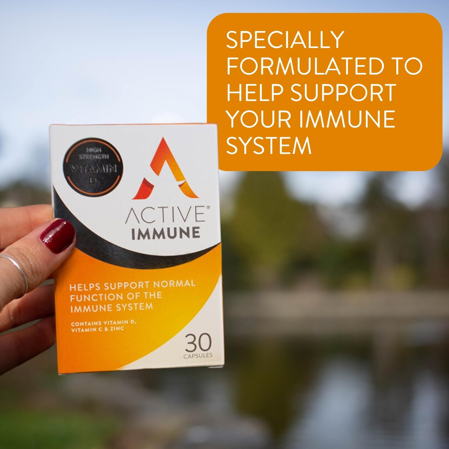 Solvotrin Active Immune | Vitamin D 2000IU | Vegan Formula | Vitamin D3 | Vitamin C & Zinc | 30 Capsules