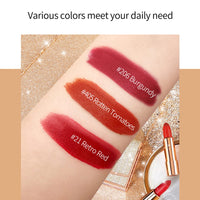 Newvenper Matte Lipstick Set 3 Colors Lip Stick with Chain Bag Package Velvet Lip stick Gift Box Set Waterproof Non-Stick Cup Long Lasting Retractable Lipstick Set 3.5gx3 Pcs, Silver