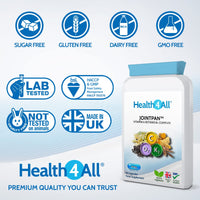 Health4All Jointpan Joint Support 60 Capsules (not Tablets) with Boswellia Serrata, Turmeric, Ashwagandha, Vitamins D3 and K2 MK-7. Strong Joint Pain, stiffnes and OA Supplement