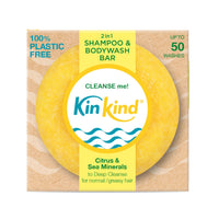 KinKind CLEANSE me! 2 in 1 Shampoo & BodyWash Bar. Soap free Shampoo bar for normal to greasy hair. Ideal for men. Up to 50 washes. Vegan, Cruelty Free, UK made