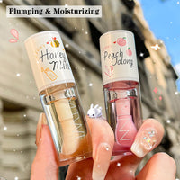 GEEWHILE Hydrating Lip Oil Set, Long-lasting Clear Lip Gloss Set For Teenage Girls, Fruit Flavoured Lip Oil Plumping & Moisturizing, Lip Glow Balm Liquid Lipstick for Women Lip Care (2PCS)