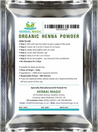 Herbal Magic Pure & Natural USDA 100g Henna Powder + 100g Indigo Power Chemical Free Hair Coloring, Natural Hair Mask Dye -Combo Pack -Premium Quality