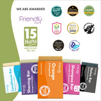 Friendly Soap - Peppermint & Eucalyptus Shampoo Bar (95g), Nourishing, Natural Healthy Shine, Moisturising, Plant-Based, Cruelty-Free, Made By Hand, No SLS or Parabens, Sustainable, Vegan