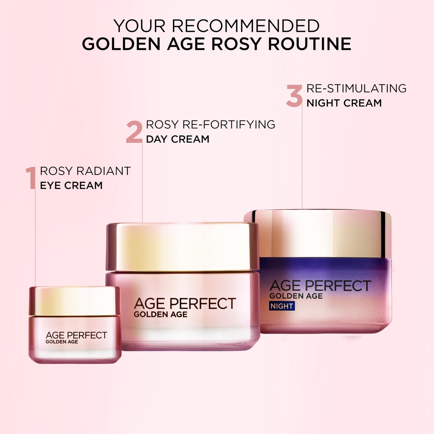 L'Oreal Paris L’Oréal Paris Age Perfect Golden Age Rosy Day Cream, for 50+, Deeply Moisturising, Reactivates Radiance with Instant Glow, Formulated with Peony Native Cells + Calcium B3, 50ml