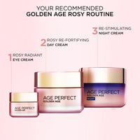 L'Oreal Paris L’Oréal Paris Age Perfect Golden Age Rosy Day Cream, for 50+, Deeply Moisturising, Reactivates Radiance with Instant Glow, Formulated with Peony Native Cells + Calcium B3, 50ml