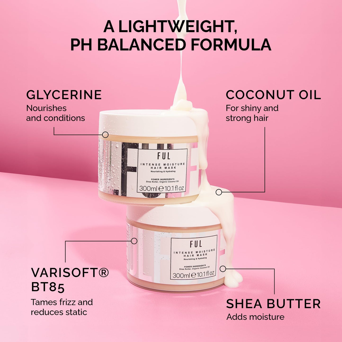 FUL Moisturising Hair Mask, Deep Conditioning Treatment, Dry Damaged Hair