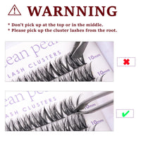 ocean pearl Cluster Lashes 72 Clusters Individual Lashes DIY Lash Extensions 10-16mm Length Reusable Soft Natural False Eyelashes Super Thin Band Wide Stem Eyelash Extensions for Makeup at Home