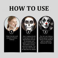 Generic Black White Red Face & body Paint, 3 Colors Clown Makeup Kit with Sponge and Brush, Halloween Cosplay Face Body Paint for Joker Devil Zombie Vampire Skeleton Special Effect Makeup and Costume Party