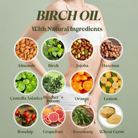 QKnatur - Birch Oil for Cellulite - 100 ml - With Natural Extracts - Tones, Firms, Moisturizes and Revitalizes the Skin - Improves Elasticity