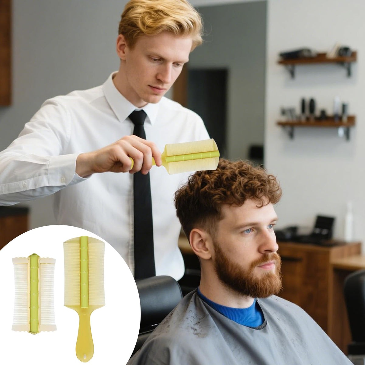 UEKPDM 2-Pack Nit Comb for Lice & Dandruff – Double-Sided Fine Tooth Comb for Flakes, Nits and Tangled Hair – Green Scalp Care Tool for Kids & Adults