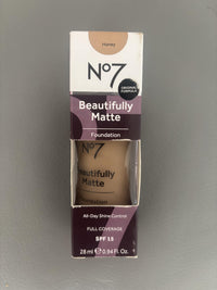 No7 Beautifully Matte Foundation, 30ml, Honey
