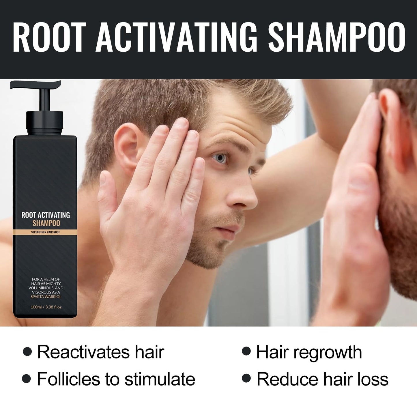 2pcs Root Activator Shampoo,Mane Root Activator Shampoo for Man,Unisex Hair Loss Shampoo,Hair Thickening Shampoo that Repairs,Smooths & Strengthens Hair,Hair Restoration Hair Care Solution