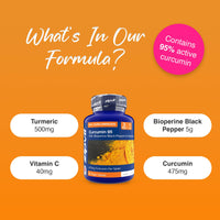 Zipvit Curcumin Tablets, 95% Active Curcuminoids with Black Pepper & Vitamin C, 90 Vegan Tablets, 3 Months Supply, Turmeric Supplement