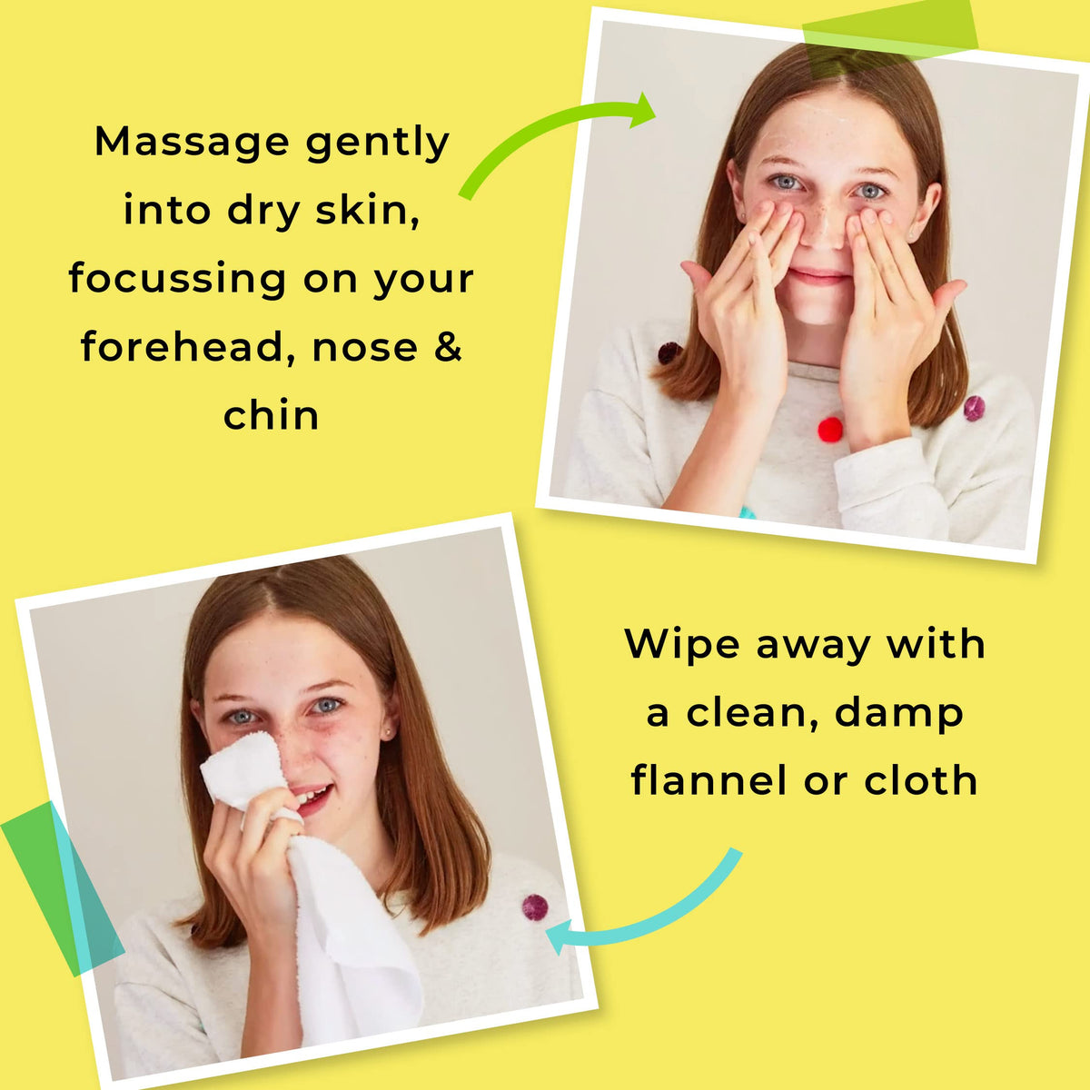 Spots & Stripes - Starter Skincare Set for Girls, Easy-to-Use and Natural Essentials for Teen and Young Skin, with Virgin Coconut, Kanuka and Niaouli, Super Gentle, Combats Blemishes (150ml and 15g)