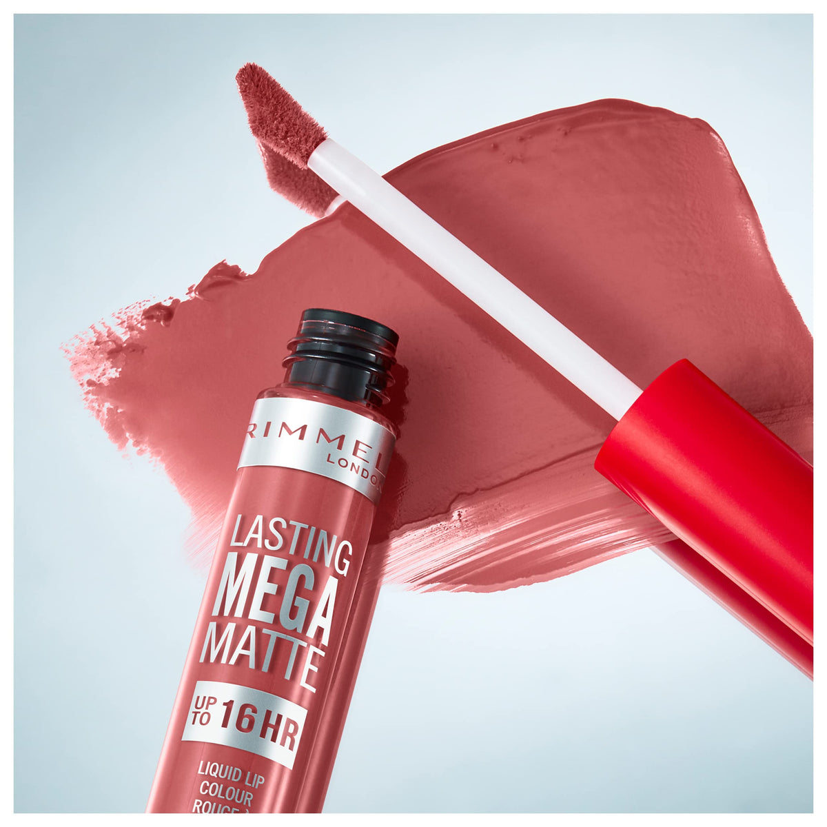 Rimmel London Lasting Mega Matte Liquid Lipstick, Long-Lasting, Hydrating, Vegan Formula - 210 - Rose & Shine, 7.4ml