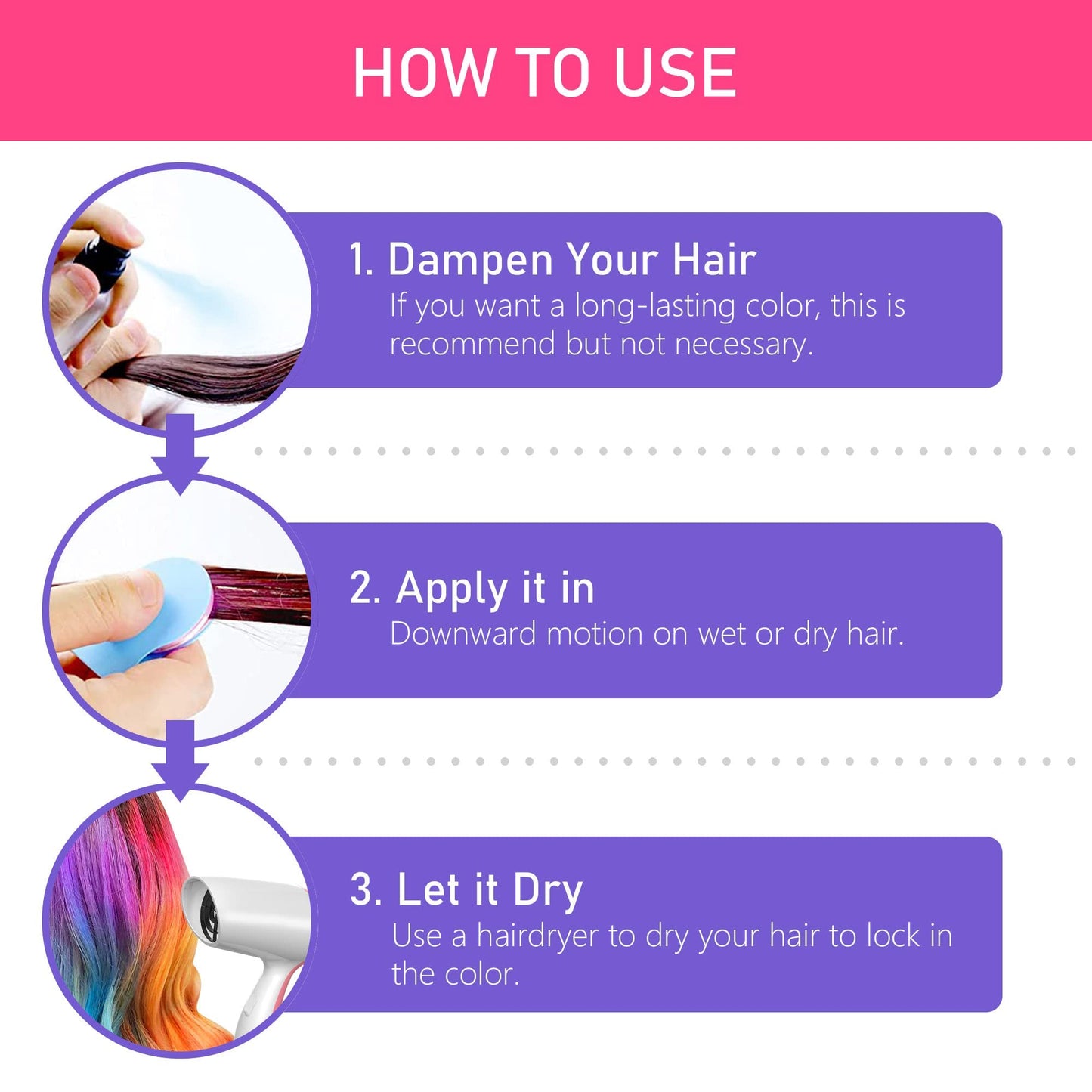 8PCS Pinkiou Hair Chalk for Girls, Temporary Bright Hair Dye for Girls Women Gifts Washable Hair Chalk for Halloween,Christmas,Makeup,Birthday Party