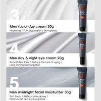 ISBEAUSOLS 5PCS Mens Skincare Gift Set - Moisturizing Skin Care Sets & Kits - Face Wash Men, Facial Scrub, Facial Moisturizer, Eye Cream, Face Cream - Skincare Set for Men - Mens Moisturiser Face - Facial Kit