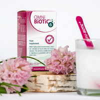 OMNi BiOTiC 6 | Glass | 30 portions (60g) | 6 Bacterial strains | 4 Billion Bacteria per Daily dose | Powder | with Inulin | Vegan | Gluten-Free | Lactose-Free | for Daily use