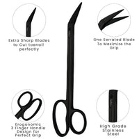Sandbros Toenail Scissors Extra Long, 19 cm, Stainless Steel with Micro Teeth (Black..)