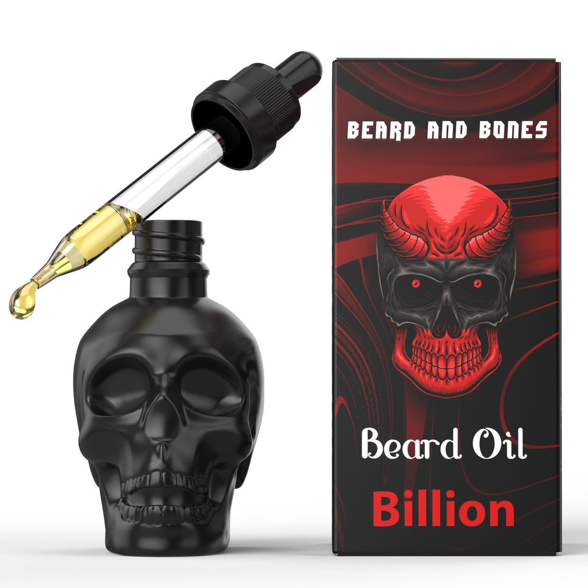 Beard and Bones Beard & Bones 60ml Beard Oil for Men | Nut Free | Glass Skull (Billion)