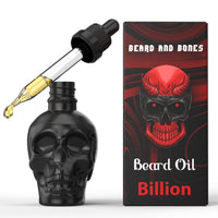 Beard and Bones Beard & Bones 60ml Beard Oil for Men | Nut Free | Glass Skull (Billion)