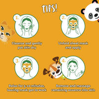 7th Heaven Party Animal Beauty Sheet Face Mask Skincare Set for Kids - Tiger, Kitten & Panda Printed Face Mask Sheet to Soothe, Hydrate & Revitalise Young Skin (Ages 8+)