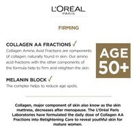 L'Oreal Paris Age Perfect Collagen Expert Retightening Care Night Cream, Anti-Sagging Plus Anti Age Spots Night Moisturiser Cream Targets Age Spots 50 ml