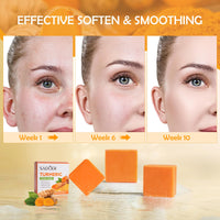 Lustwieta Turmeric Soap Turmeric Acne Dark Spots Smooth Skin, Handmade Soap Bar Pure Soap Bar For Face & Body, Skincare Face Care, Moisturizing, Blackhead Corrector Remover, Moisturizing Erase Fine Lines(1 PCS)