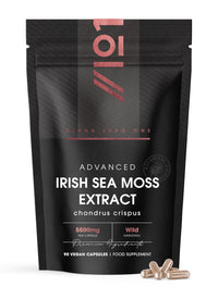 ALPHA01 Irish Sea Moss Extract 5500mg - Rich in Trace Minerals High Strength 10:1 Extract - 90 Vegan Capsules (3 Month Supply) – By Alpha01®