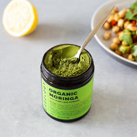Erbology Organic Moringa Leaf Powder 90g - 45 Servings - Immunity Support - Rich in Calcium and Iron - Sustainably Sourced Straight from Farm in India - Small Batch - Vegan - GMO-Free