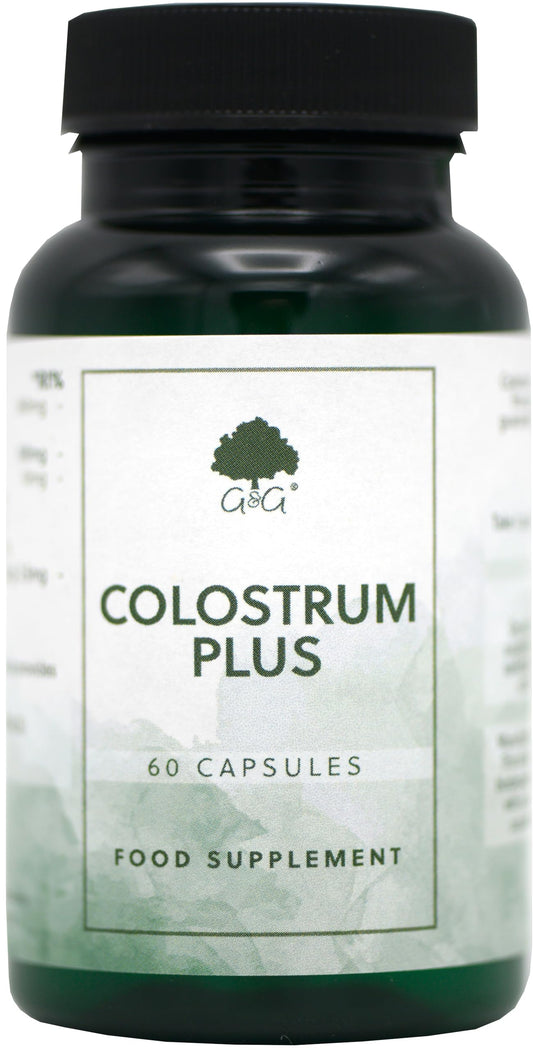 Colostrum Plus | Bovine Colostrum from Grass-fed Cows | min 30% IgG Level | 60 Capsules | G&G Vitamins