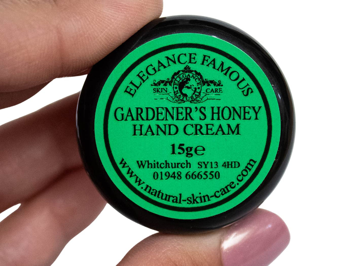 Famous Gardeners Honey Hand Cream 15g Recommended By BBC Gardeners World 2024 Elegance Natural Skin Care MULTI AWARD WINNING Handcream Dry Rough Working Hands Split Fingers Trial Pocket Handbag Size