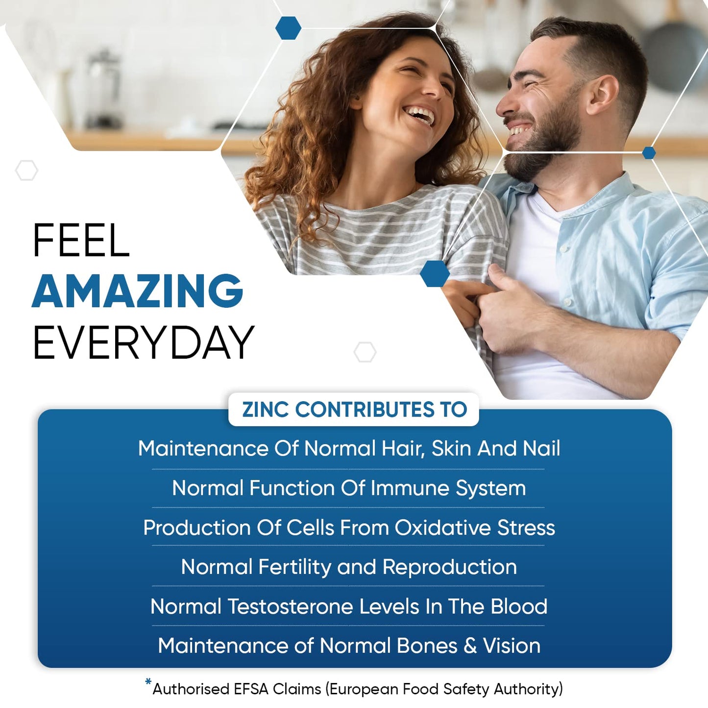 High Strength Zinc Tablets 50mg – 400 Vegan Zinc Bisglycinate Tablets 6+ Months Supply – High Absorption Zinc Supplements for Skin, Hair and Nail - Immunity Supplements for Men & Women