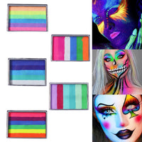 Generic Kids Face Paint Palette with 5 Vibrant Colours & a Fine Brush - Non- Water-Based Makeup Kit for Birthday Parties, Costumes, Festivals, Creative Art Activities, Washable & Easy to Use for Ages 3+