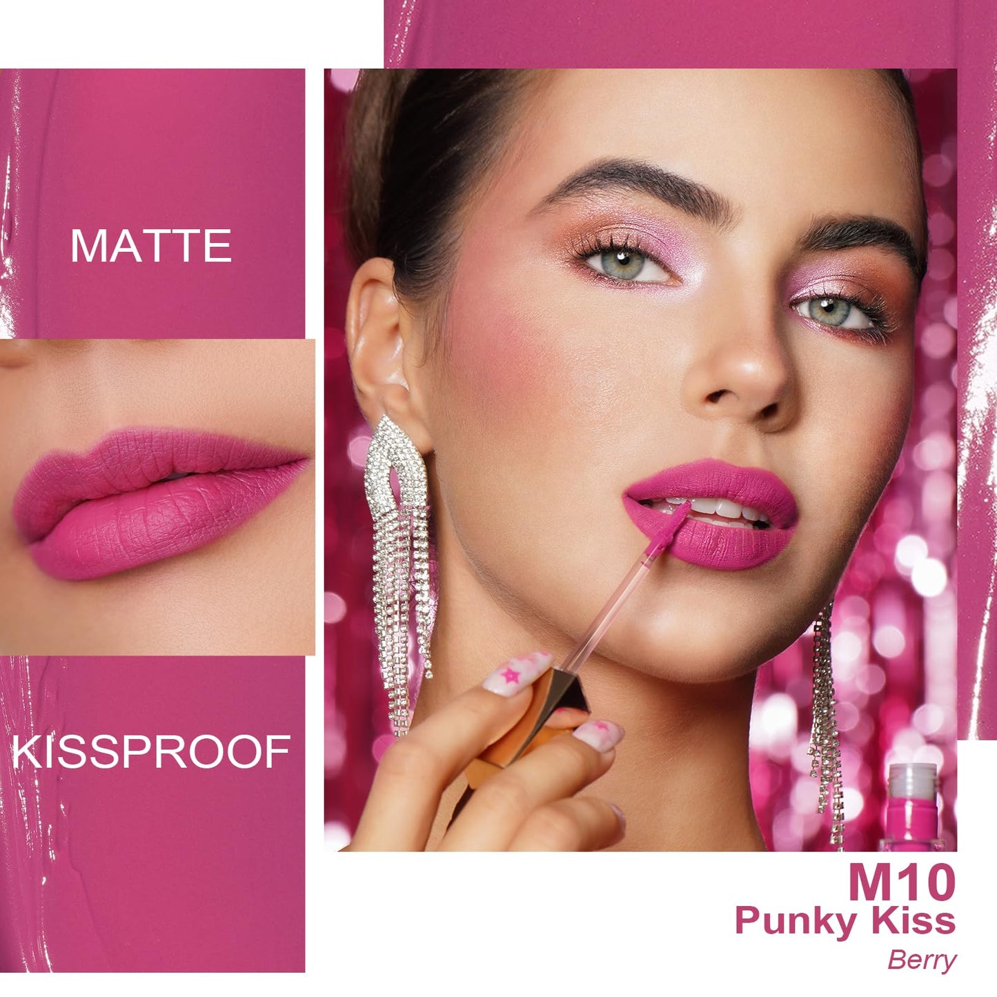 Oulac Matte Liquid Lipstick for Women, Rose Pink Highly Pigmented Creamy Matte Lip Gloss,Rich Colour Formula with Vitamin E & Rose Oil, Waterproof, Long Lasting,Vegan & Cruelty-Free (M10)