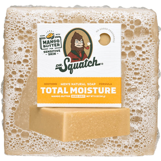 All Natural Soap Bar for Men, Total Moisture Mango Butter, 5 oz, Ultra Moisturizing, Nourishing for Sensitive Skin by Dr. Squatch
