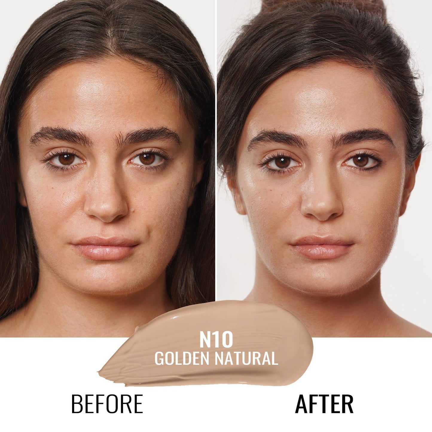 Oulac Foundation Full Coverage, Hydrating Foundation enriched with aloe vera and Vitamin E, Long Lasting Liquid Foundation, Vegan Foundation 30ml, Shade: 10 Golden Natural