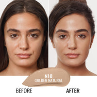 Oulac Foundation Full Coverage, Hydrating Foundation enriched with aloe vera and Vitamin E, Long Lasting Liquid Foundation, Vegan Foundation 30ml, Shade: 10 Golden Natural