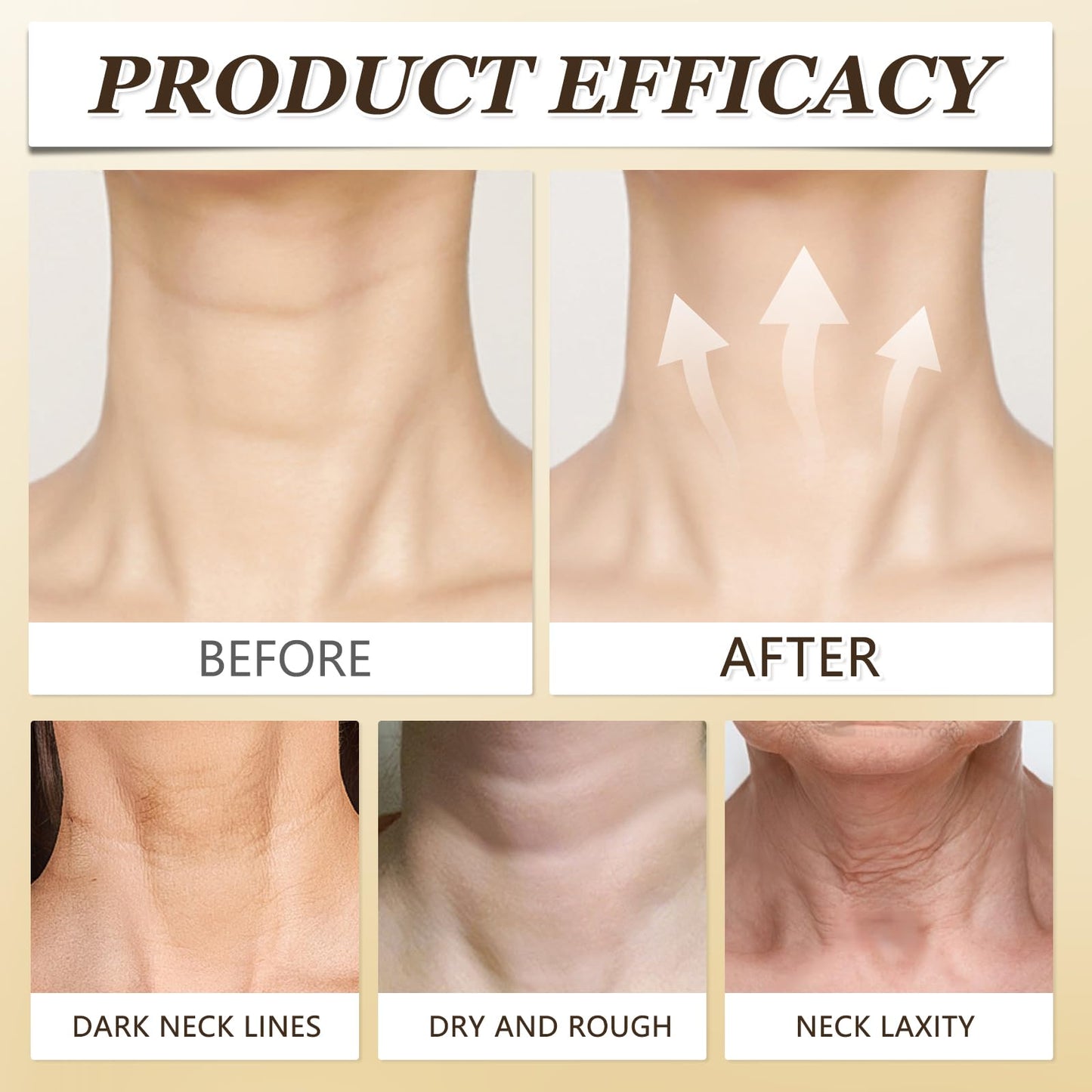 AH-8 Firming Neck Cream, Neck Firming Creams Contain Hexapeptide, Tighten and Lift Neck Cream with Double Roller Massage, Reduces Wrinkles, Fine Lines & Double Chin, Moisturizing and Nourishing