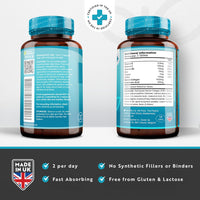Marine Collagen Tablets 1400mg Enhanced with Hyaluronic Acid - Hydrolysed Collagen Supplements for Women and Men - 120 Tablets (2 Month Supply) - with Vitamin C, Vitamin E, Zinc and Vit B2 - Nutravita