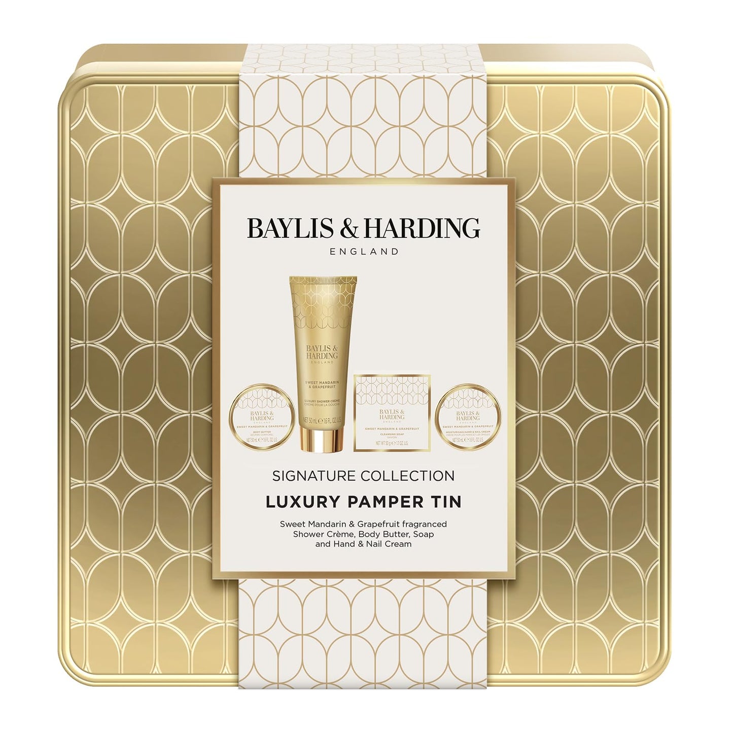 Baylis & Harding Sweet Mandarin & Grapefruit Luxury Pamper Tin Gift Set - Vegan Friendly (Pack of 1)