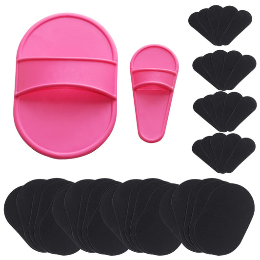 Exfoliating Hair Removal Pads x40 – x2 Buffer Pad Holders – x40 Buffer Pads - Smooth Skin on Legs Arms and Body - Unwanted Hair Removal Depilation Pads – By TRIXES