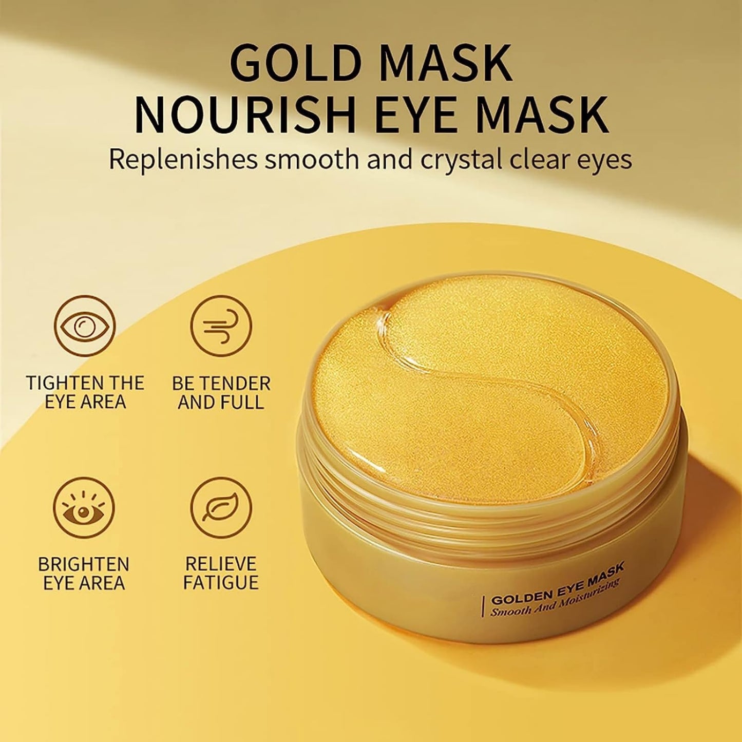 60 Pcs Under Eye Treatment Masks,HOUSN Under Eye Gel Patches for Dark Circles,Collagen Under Eye Mask,Hydrate, Moisturise, Improve Lines and Wrinkles Eye Care Skincare for Puffy Eyes(Gold)
