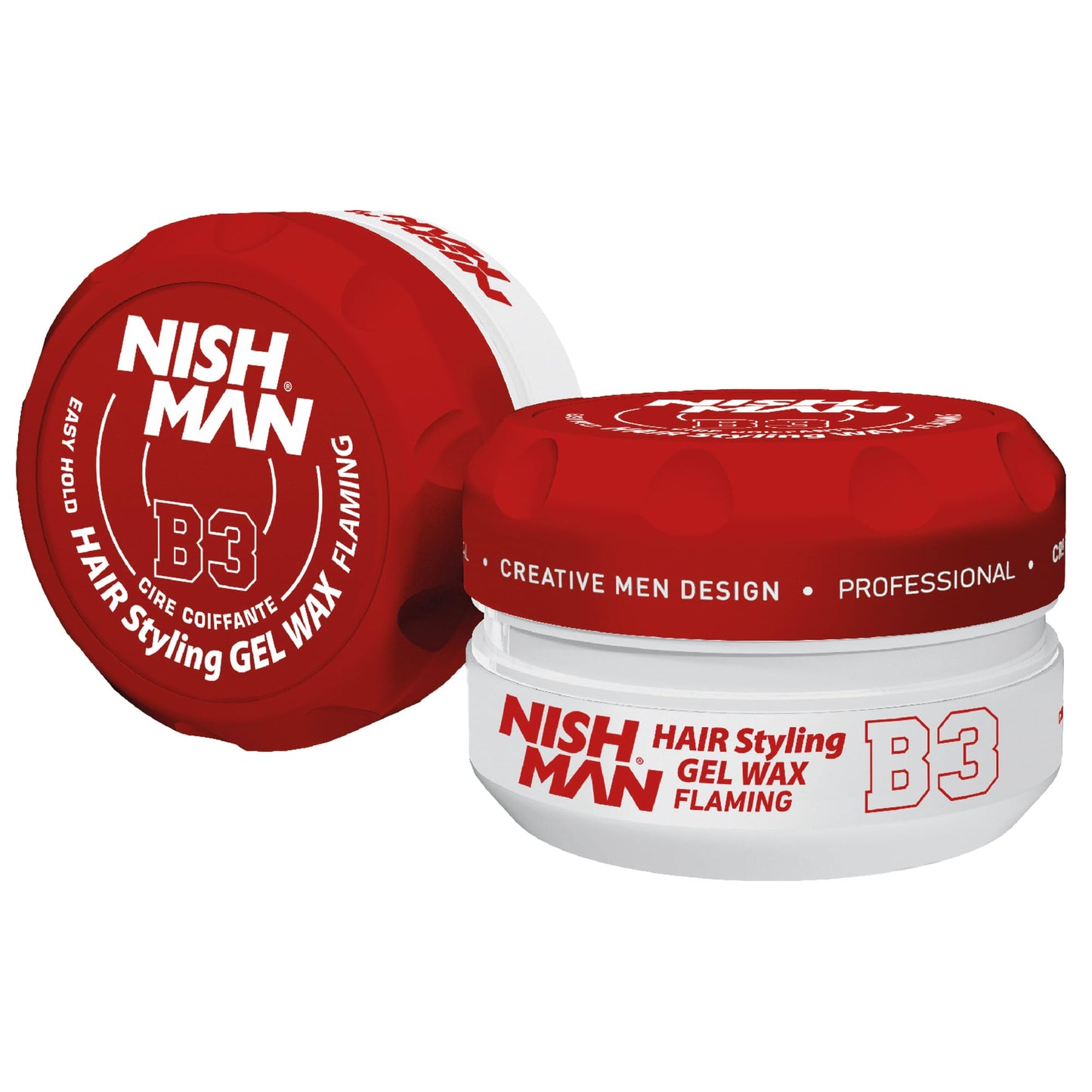 nishman NISHMAN Aqua Gel Wax for Men B3 - Flaming 150g - Mango Scent - Natural Shine Look - Ultra High Strong Hold - Long-Lasting Control and Definition
