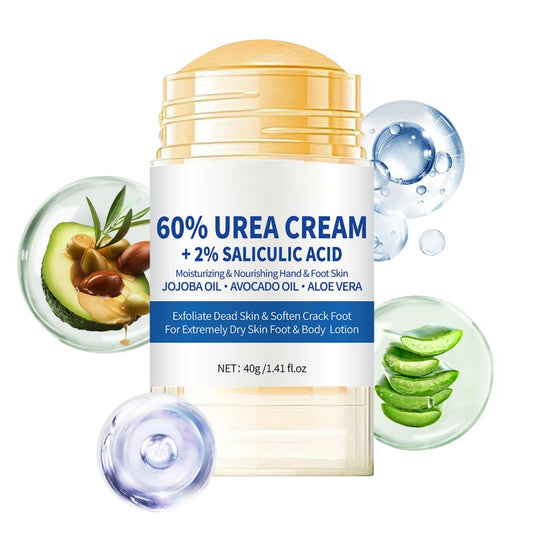 60% Urea Cream - Urea Cream 60 Percent for Feet - Cracked Heel Repair Cream - Ure_a Foot Cream Stick Plus 2% Salicylic Acid For Calluses - Foot Crea_m For Cracked Heels And Dry Skin 1pc
