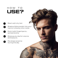 Totex Premium Hair Styling Powder Wax | Volumising Thickening Magic Dust | Ultra Strong Matte Look Excellent Hold Maximum Control 400 Series 20g