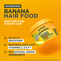 Garnier Hair Food Multi-use Hair Treatment Mask, Nourishes and Conditions, Ideal for Dry Hair, No Silicones, Vegan Formula, Banana, Ultimate Blends, 400ml