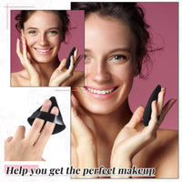 Patelai 2 Pcs Powder Puff Makeup Puff Triangle Soft Powder Sponge Reusable Triangle Sponges with Strap for Cosmetic Foundation Wet Dry Makeup(Black)